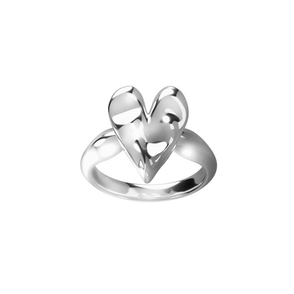 Anel Coração Ondulado