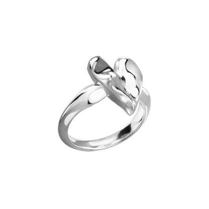 Anel Coração Ondulado